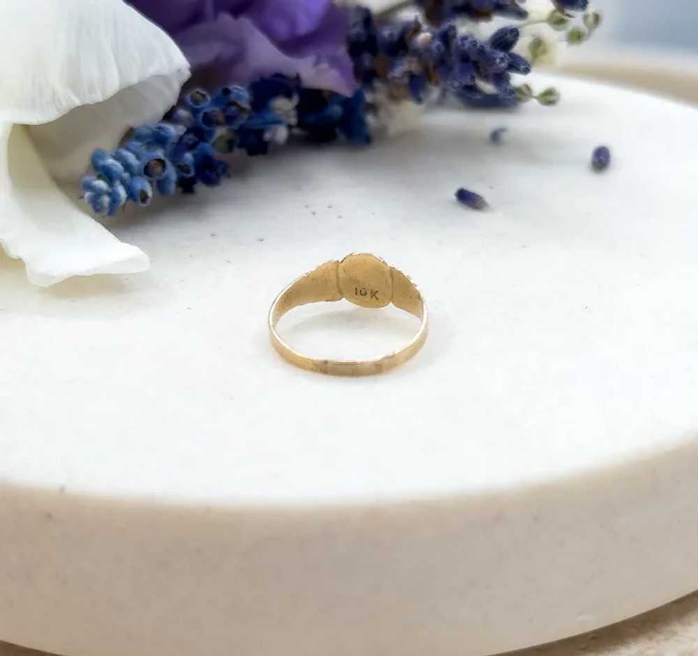 Tiny Antique Signet Letter F Ring in 10K Yellow G… - image 8