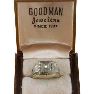 Vintage Art Deco 10 K Gold Gents Diamond Ring