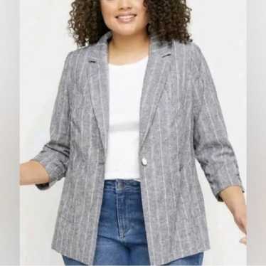 Designer Lane Bryant l The Bryant Blazer Linen Ble