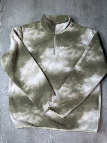 Dime Dime 1/4 zip fleece tie dye army green