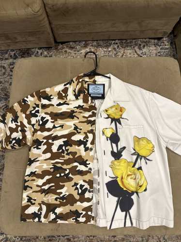 Prada PRADA DOUBLE-MATCH ROSE AND CAMO SHIRT