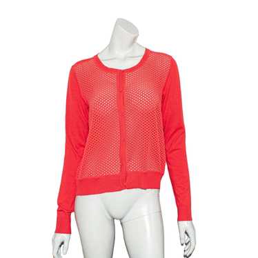 Sandro SANDRO Paris Cardigan Sweater in Red Hole … - image 1