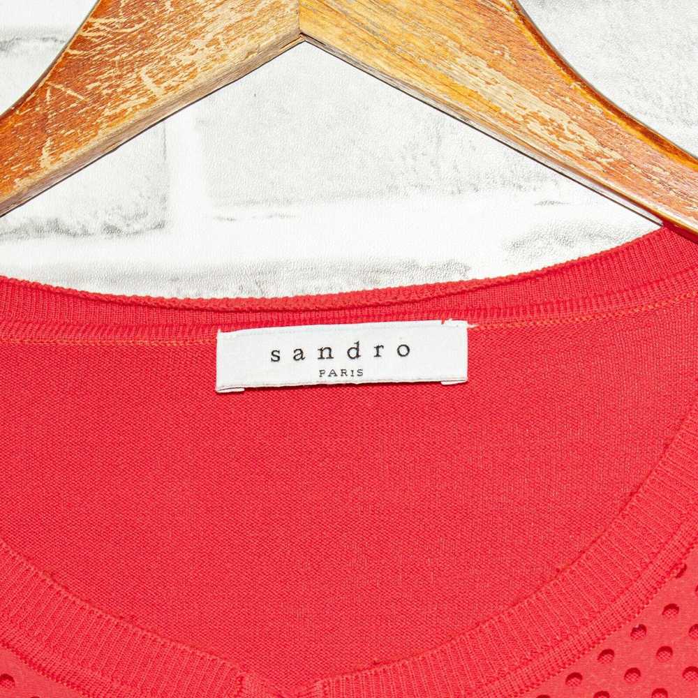 Sandro SANDRO Paris Cardigan Sweater in Red Hole … - image 3