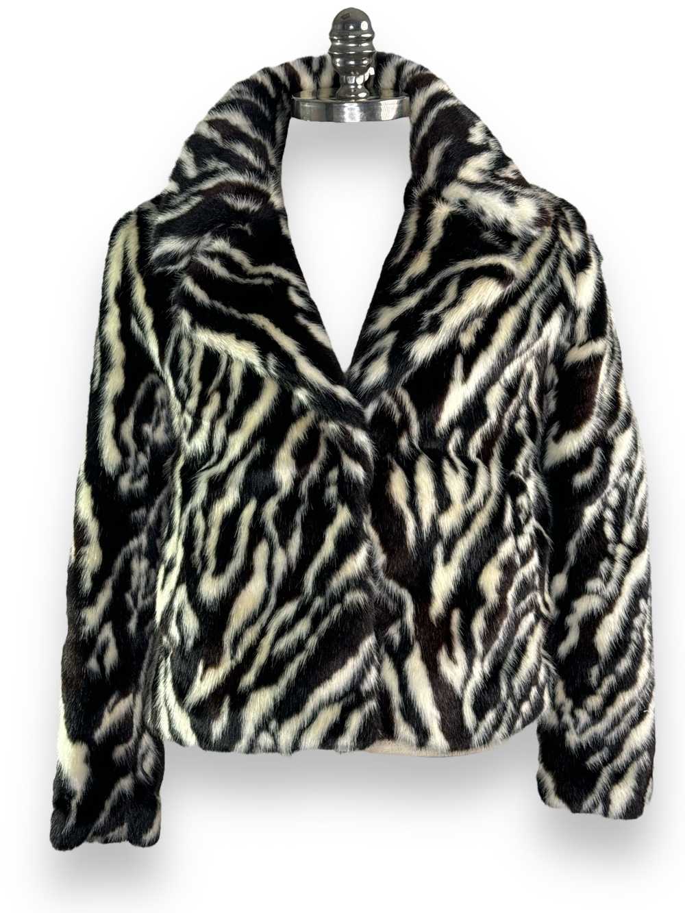 Vintage Black and White Faux Fur Jacket - image 2