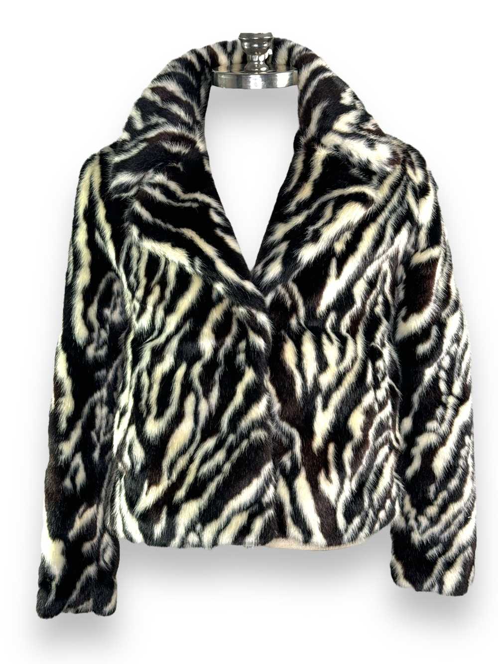 Vintage Black and White Faux Fur Jacket - image 4