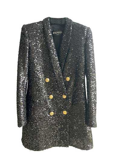 Product Details Balmain Black Sequin Double Breast