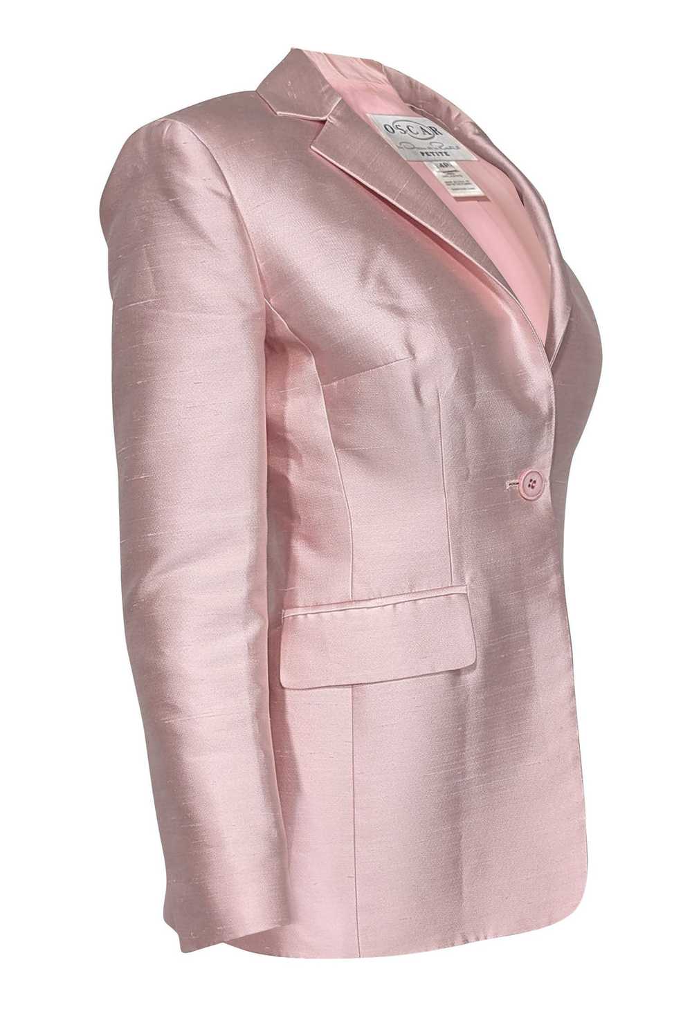 Oscar de la Renta - Pink Silk Single Button Blaze… - image 2