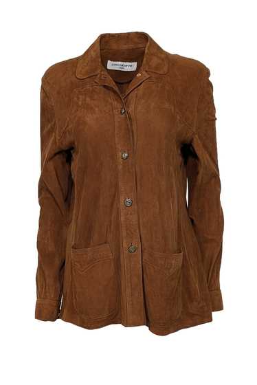 Paco Rabanne - Tan Suede Gold Button Front Jacket 