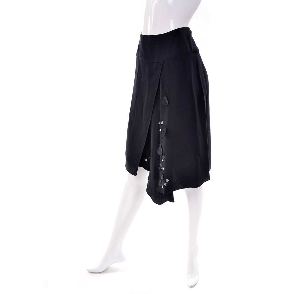 Christian Lacroix Black Silk & Rayon Skirt W/ Seq… - image 4