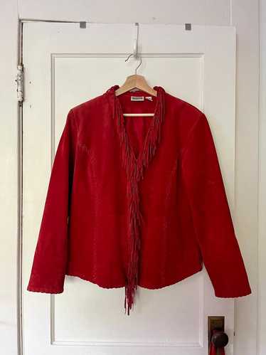 Chico's Orange Textured Fringe Jacket buy Size 2 Large