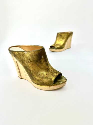 2013 Margiela Metallic Metallic Gold Drip Wedges*