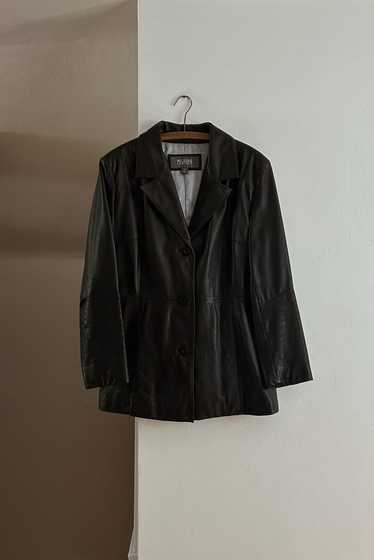 1990's WILSONS BLACK LEATHER JACKET - image 1