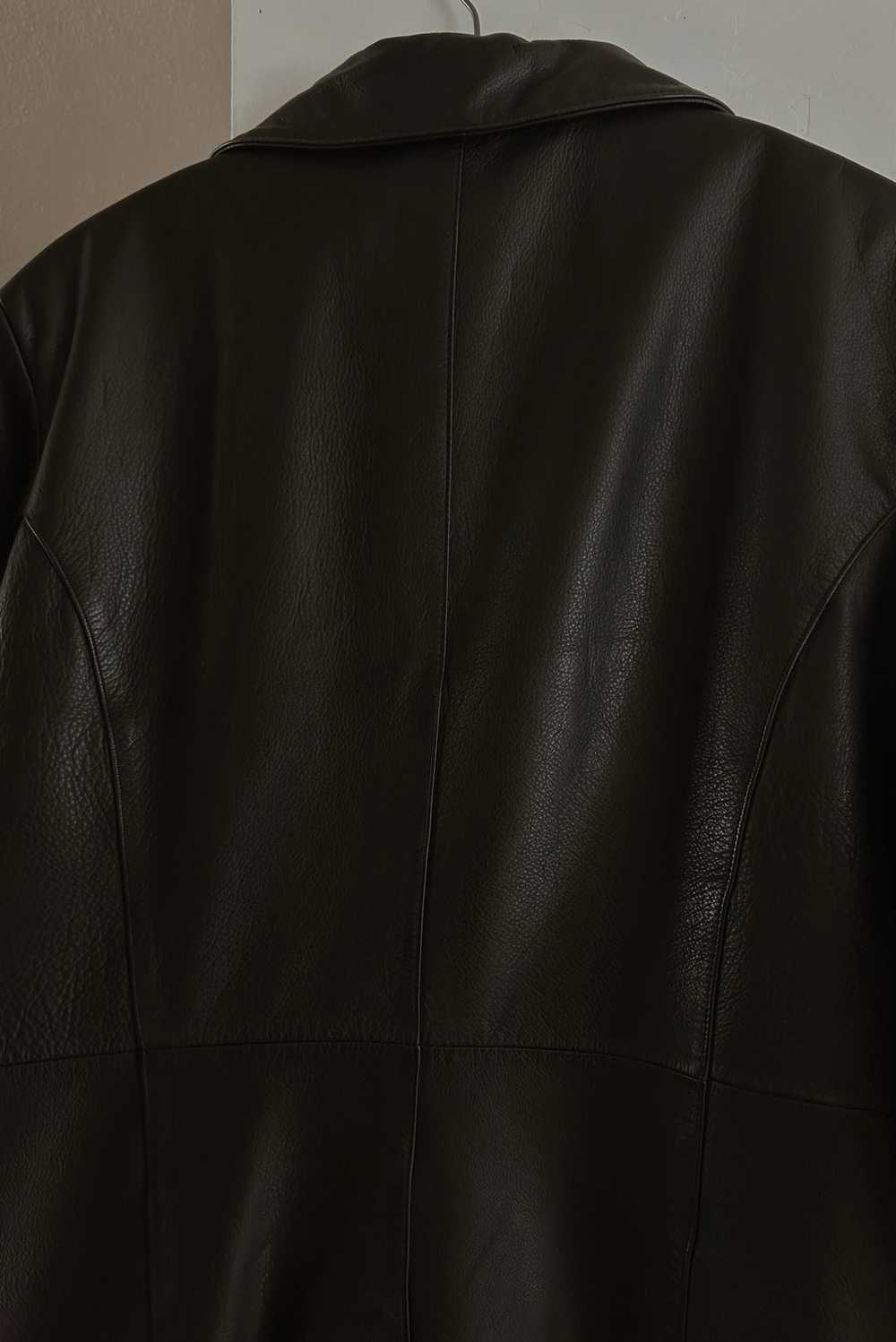 1990's WILSONS BLACK LEATHER JACKET - image 2