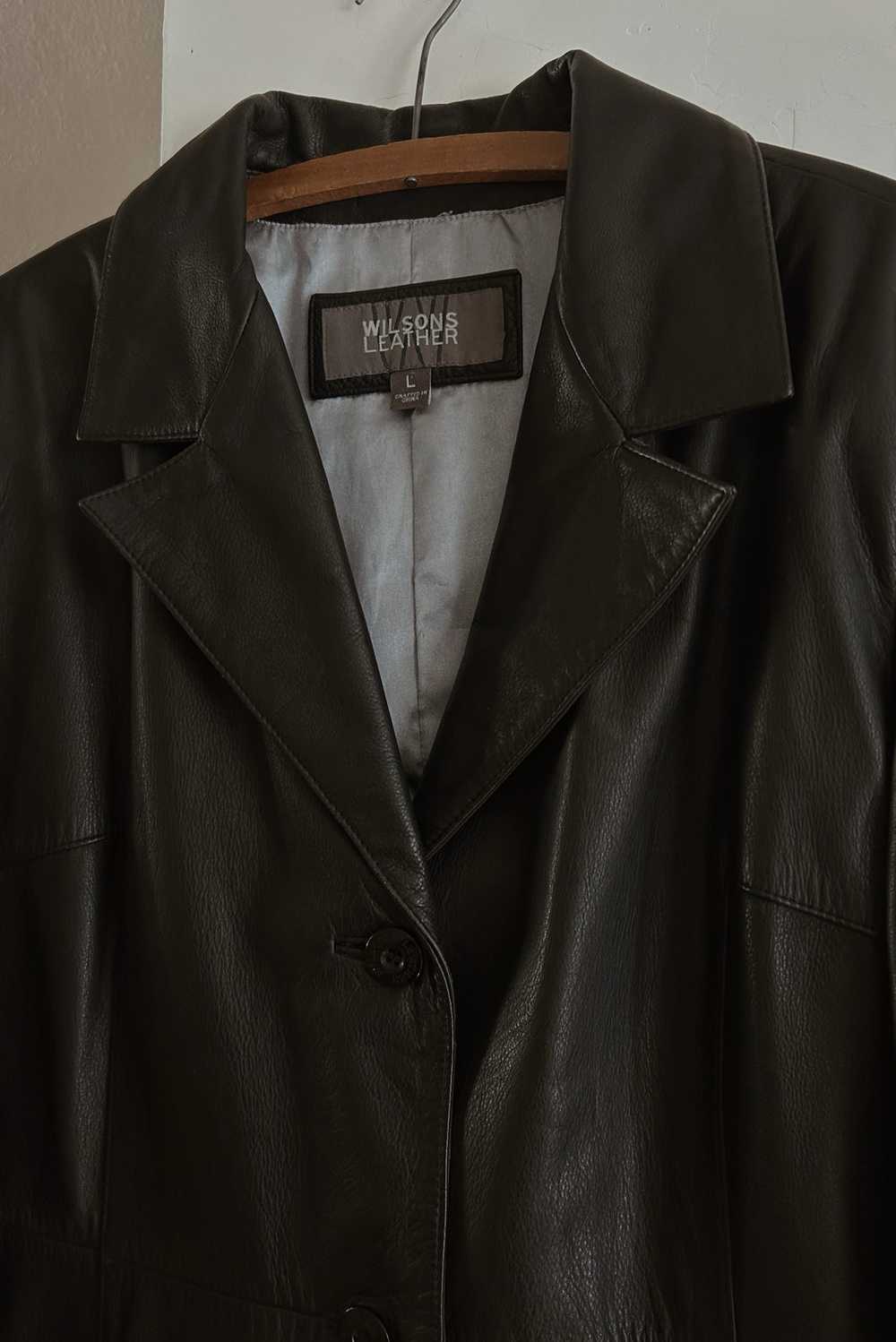 1990's WILSONS BLACK LEATHER JACKET - image 3