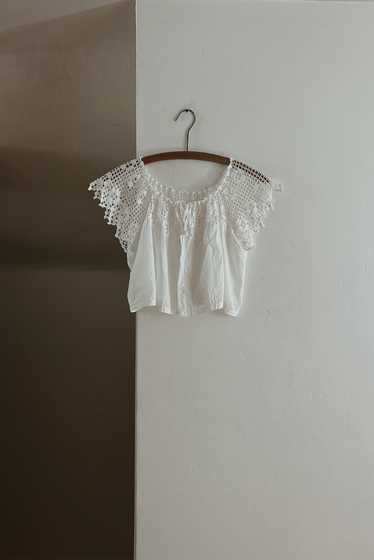 EDWARDIAN COTTON + LACE OPEN BLOUSE