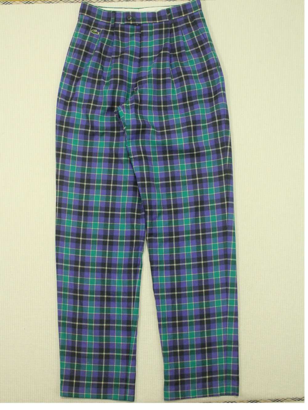 Lacoste × Vintage Vintage LACOSTE Pants Checkered… - image 1