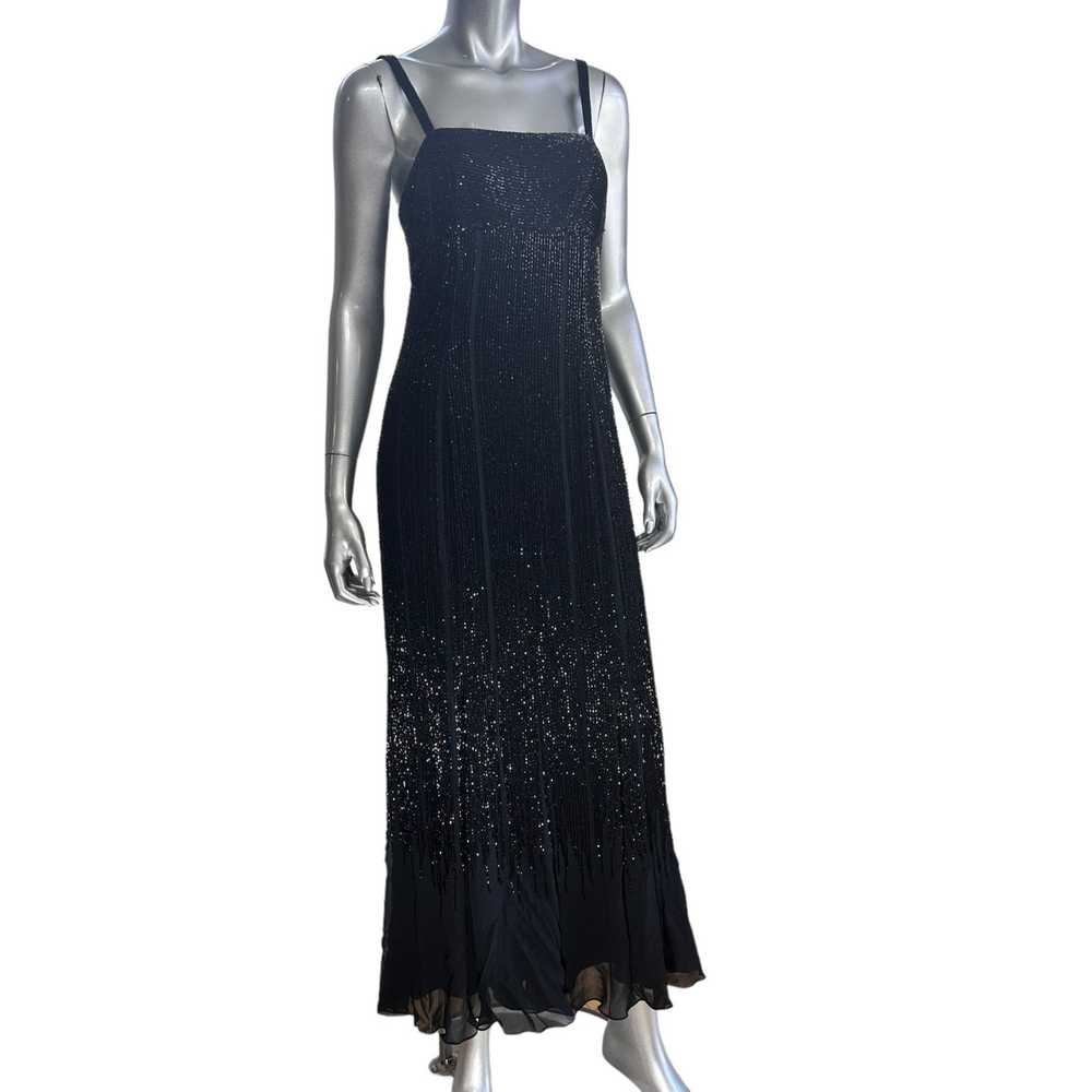 Oleg Cassini Vintage Oleg Cassini Silk Black Bead… - image 10