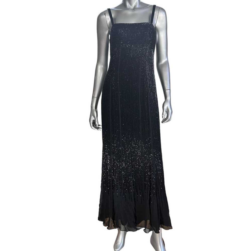 Oleg Cassini Vintage Oleg Cassini Silk Black Bead… - image 11