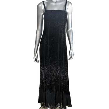 Oleg Cassini Vintage Oleg Cassini Silk Black Bead… - image 1