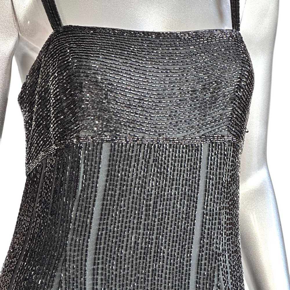 Oleg Cassini Vintage Oleg Cassini Silk Black Bead… - image 4