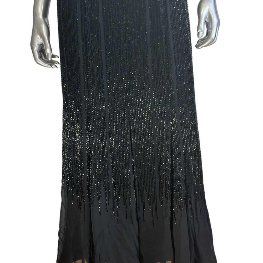 Oleg Cassini Vintage Oleg Cassini Silk Black Bead… - image 8