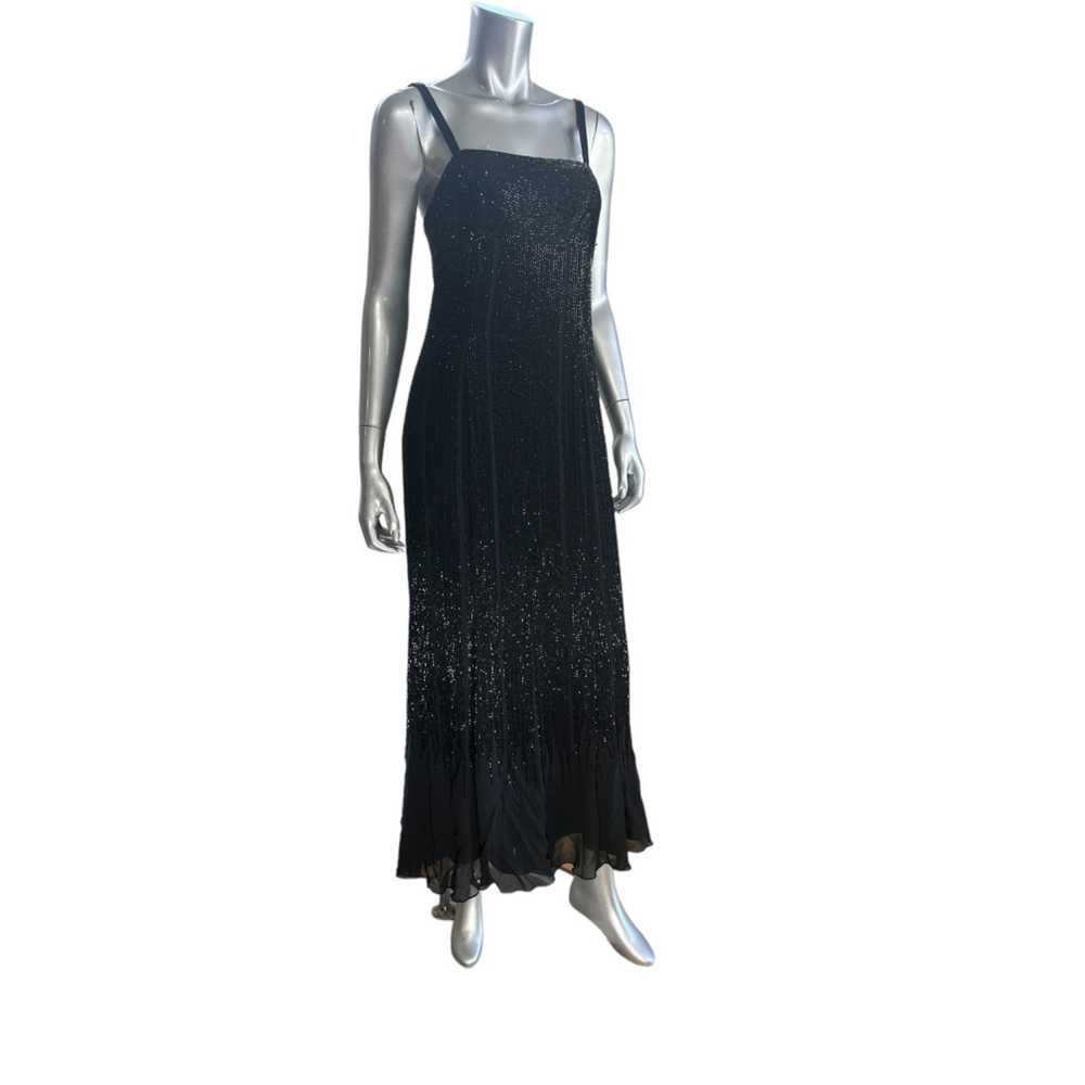 Oleg Cassini Vintage Oleg Cassini Silk Black Bead… - image 9