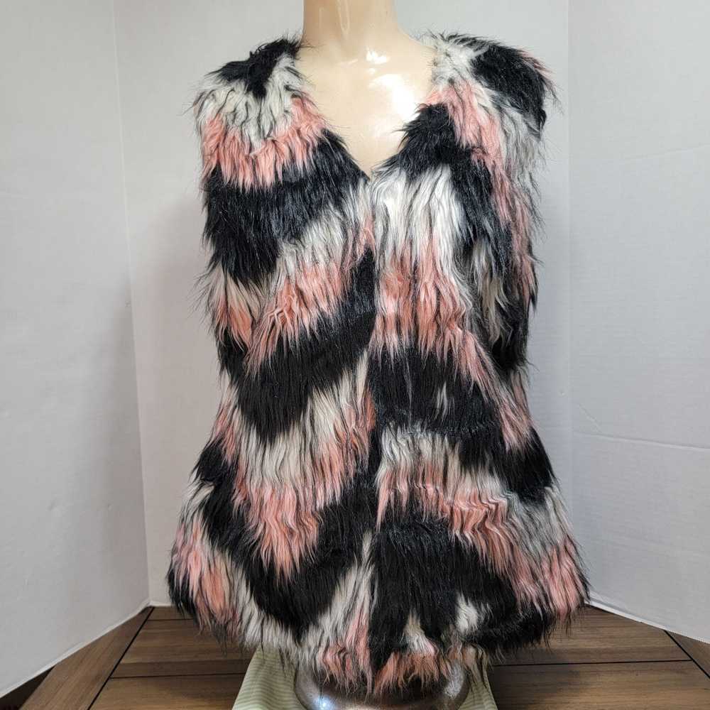 Other Say What? Multi Color Faux Fur Vest - Size … - image 1