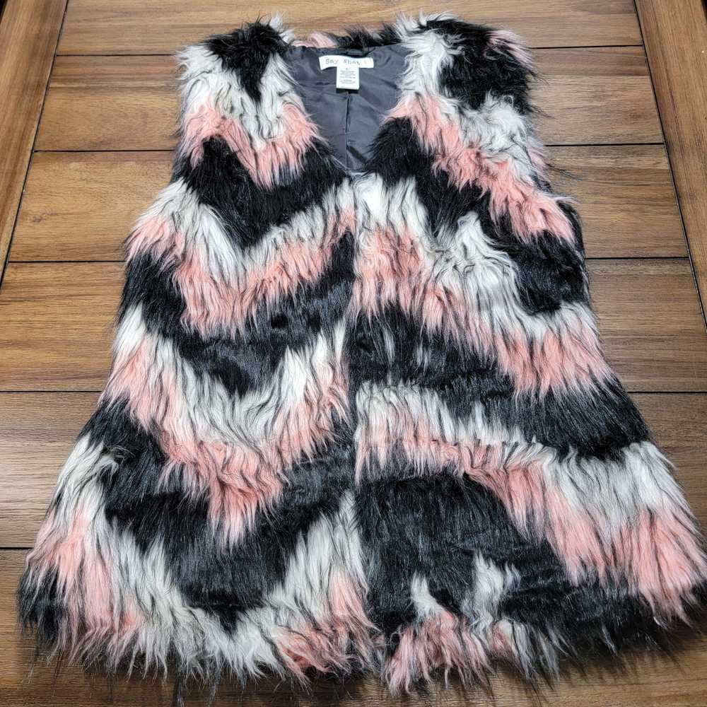 Other Say What? Multi Color Faux Fur Vest - Size … - image 5