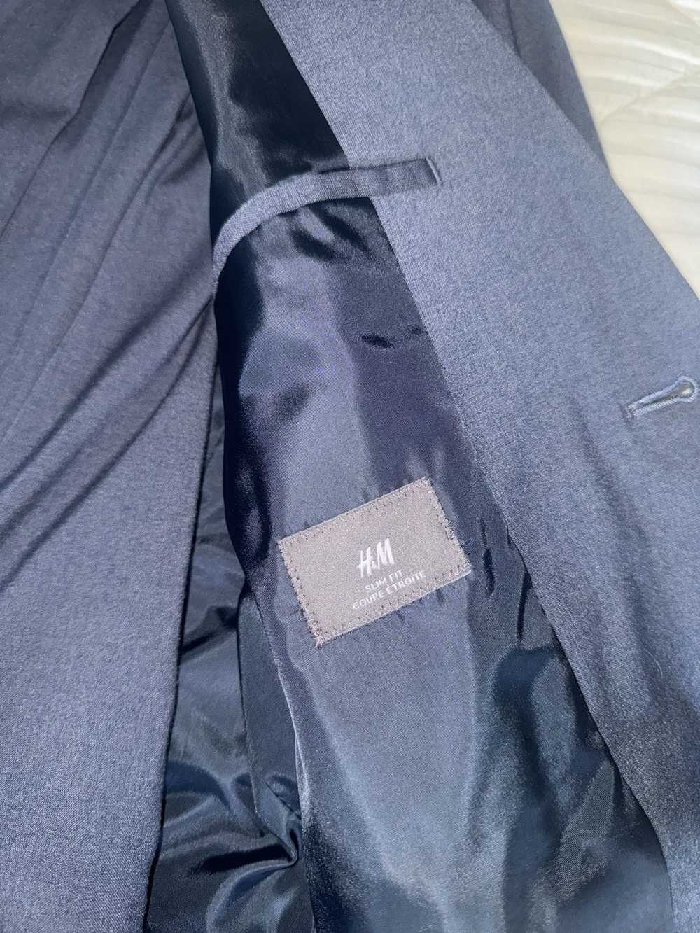 H&M Navy Blue Blazer w/ Tailored Pants - image 2