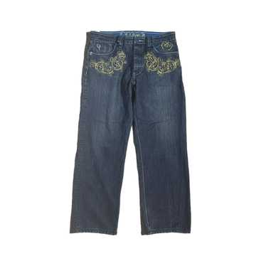 Coogi 90s Coogi Ed Hardy Gold Embroided Denim Pant