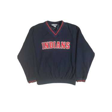 Vintage 90s Cleveland Indians 1997 Champ Sweatshirt Crewneck Big Logo Navy Pullover 2024 Jumper Size XL