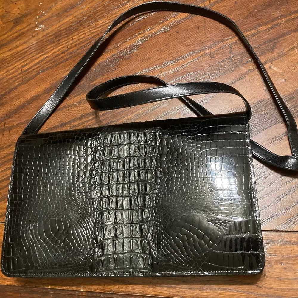 Vintage 1980’s Genuine Crocodile Crossbody Clutch… - image 1