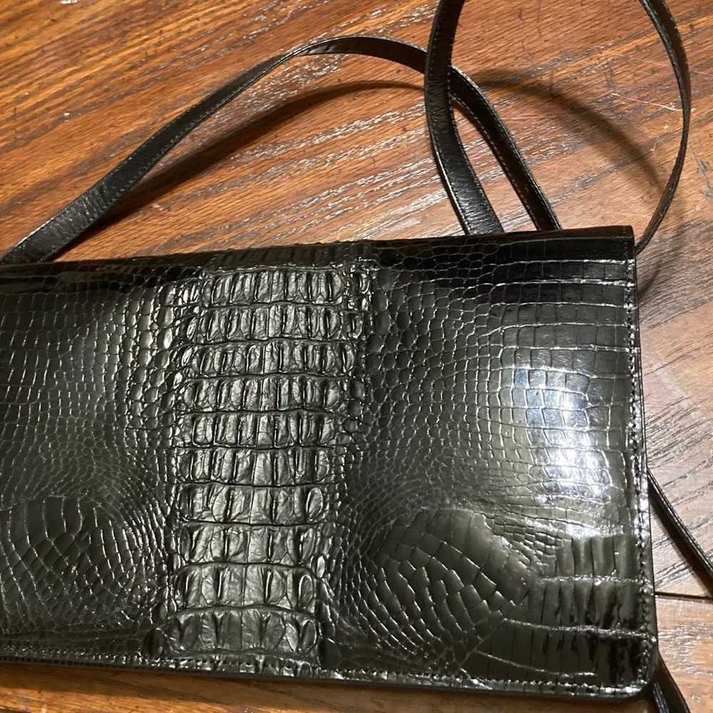 Vintage 1980’s Genuine Crocodile Crossbody Clutch… - image 2