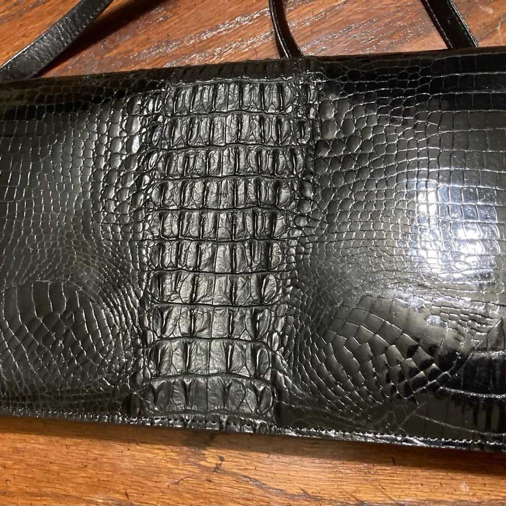 Vintage 1980’s Genuine Crocodile Crossbody Clutch… - image 3