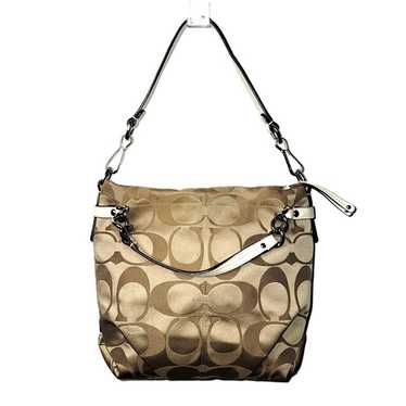 Coach F17183 Brooke Khaki & White Signature Sateen Jacquard Leather/ outlet MSRP $389