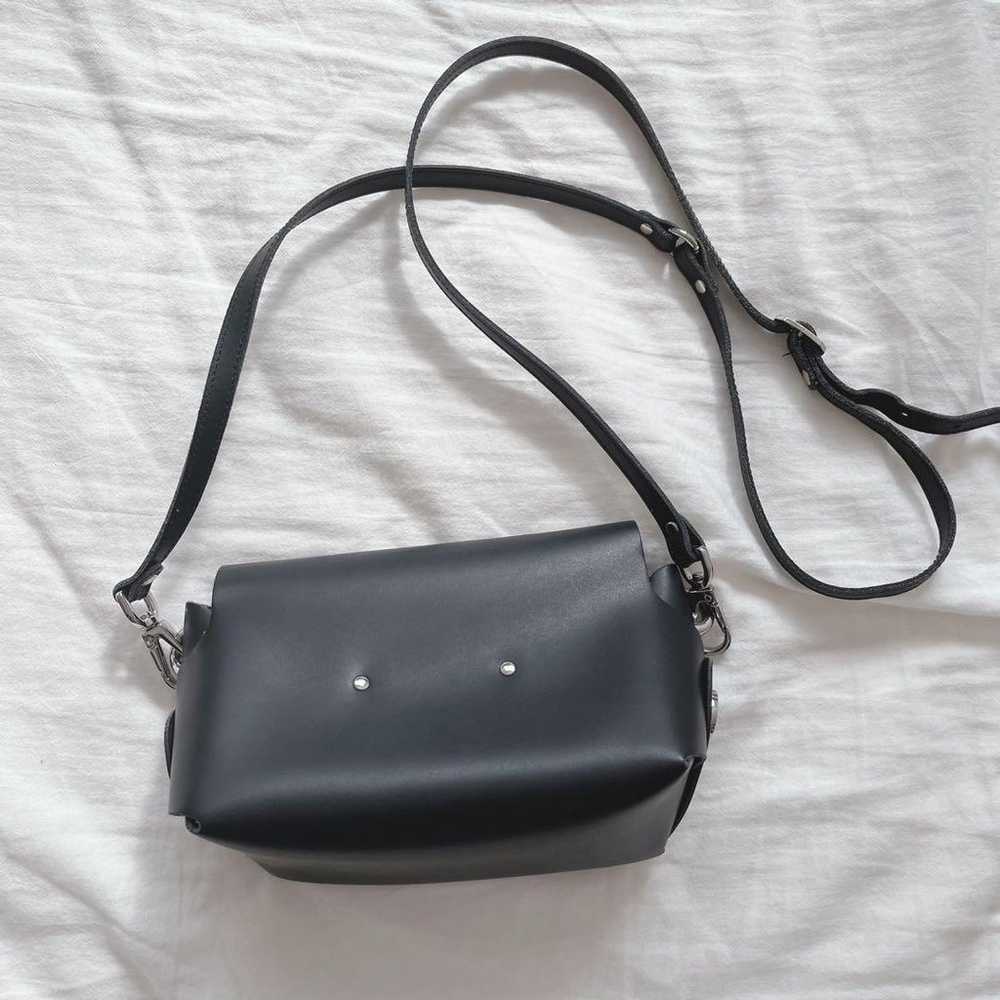 Leather mini bag with ribbon. - image 2