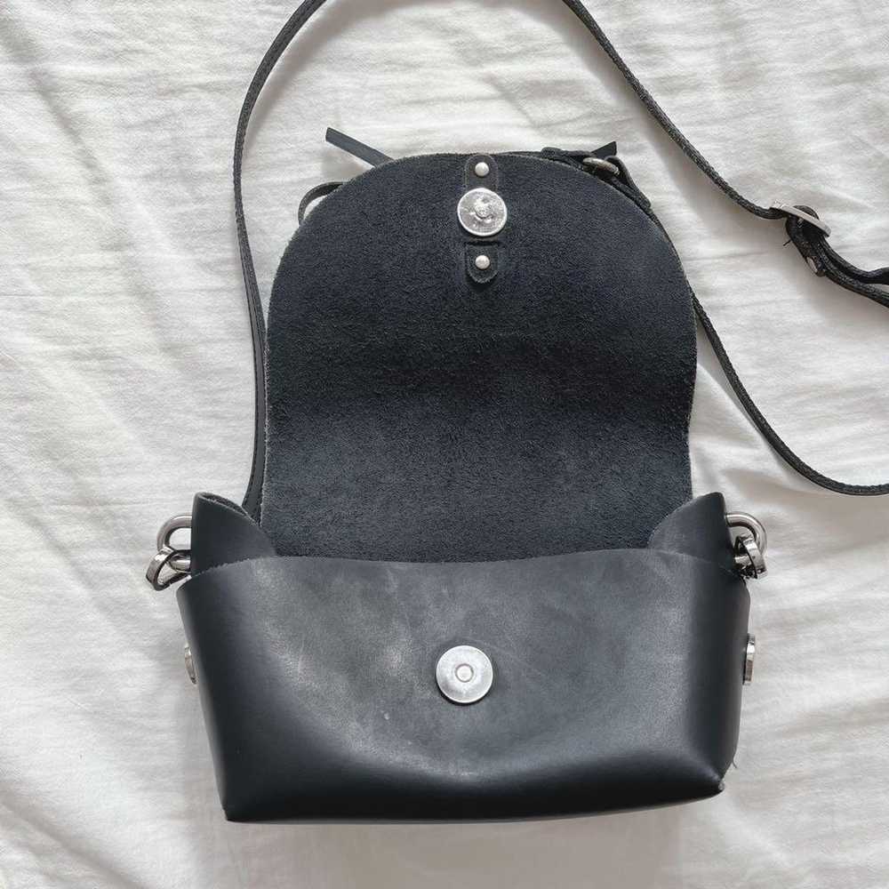 Leather mini bag with ribbon. - image 3