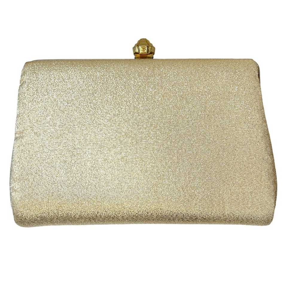 Vintage Gold Clutch Evening Bag - image 1