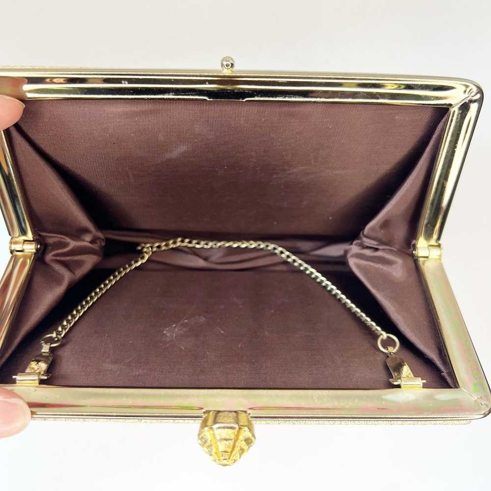 Vintage Gold Clutch Evening Bag - image 5