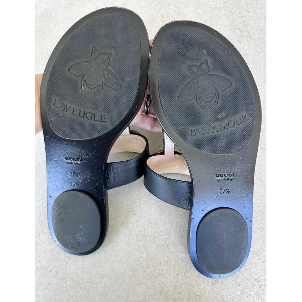 Gucci Double G leather flip flops - image 6