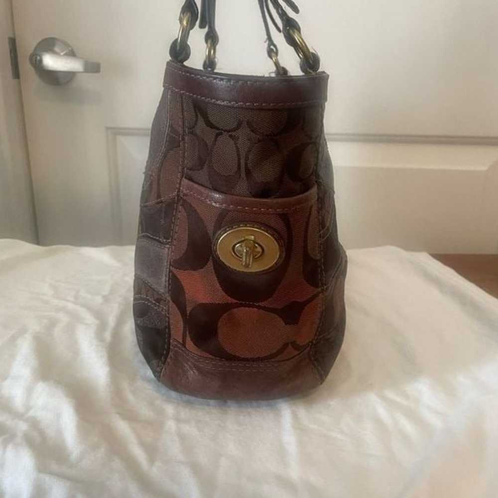 Coach vintage Gallery Patchwork Canvas Leather To… - image 3