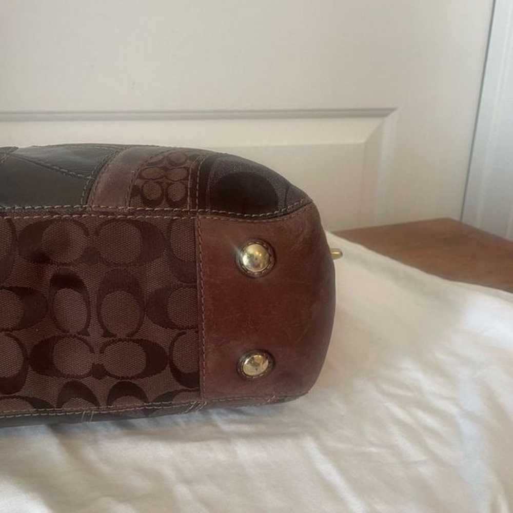 Coach vintage Gallery Patchwork Canvas Leather To… - image 5