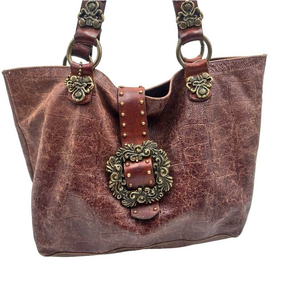 Leatherock USA Genuine Leather Shoulder Bag Choco… - image 7