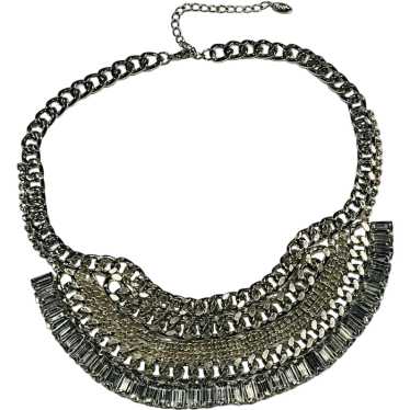 Estate NOBIA Statement Chain and Rhinestone Bib N… - image 1