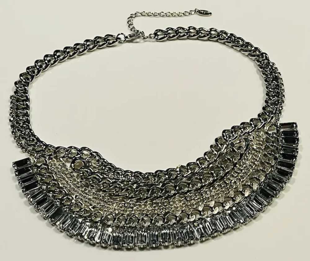 Estate NOBIA Statement Chain and Rhinestone Bib N… - image 2