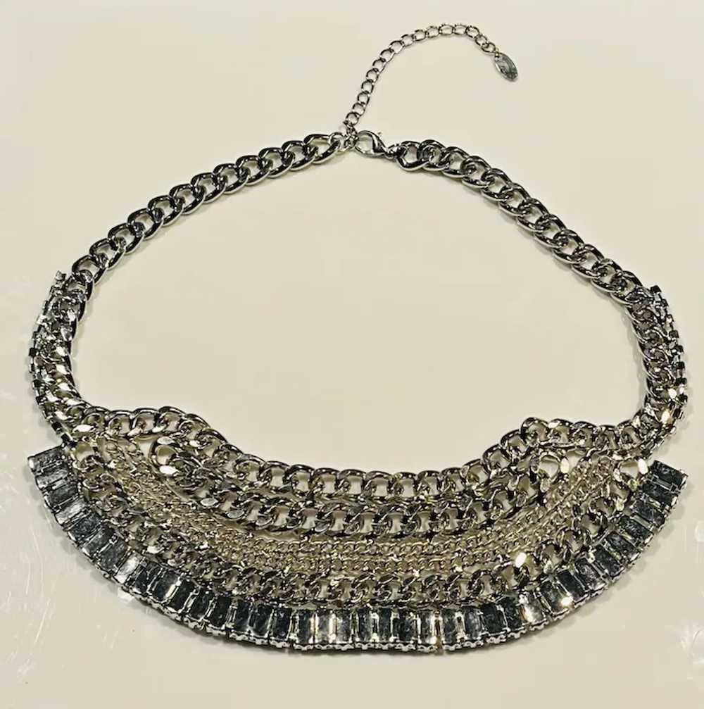 Estate NOBIA Statement Chain and Rhinestone Bib N… - image 3