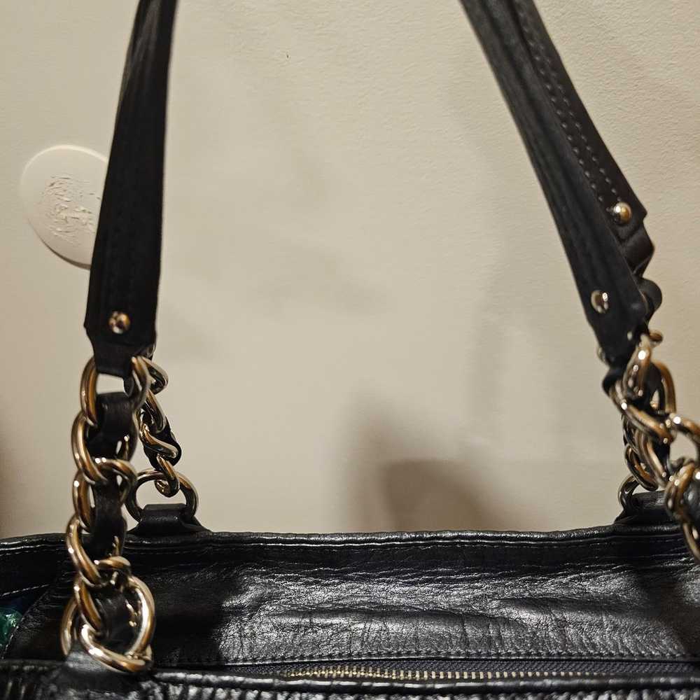 Coach madison midnight deep blue gathered leather… - image 4