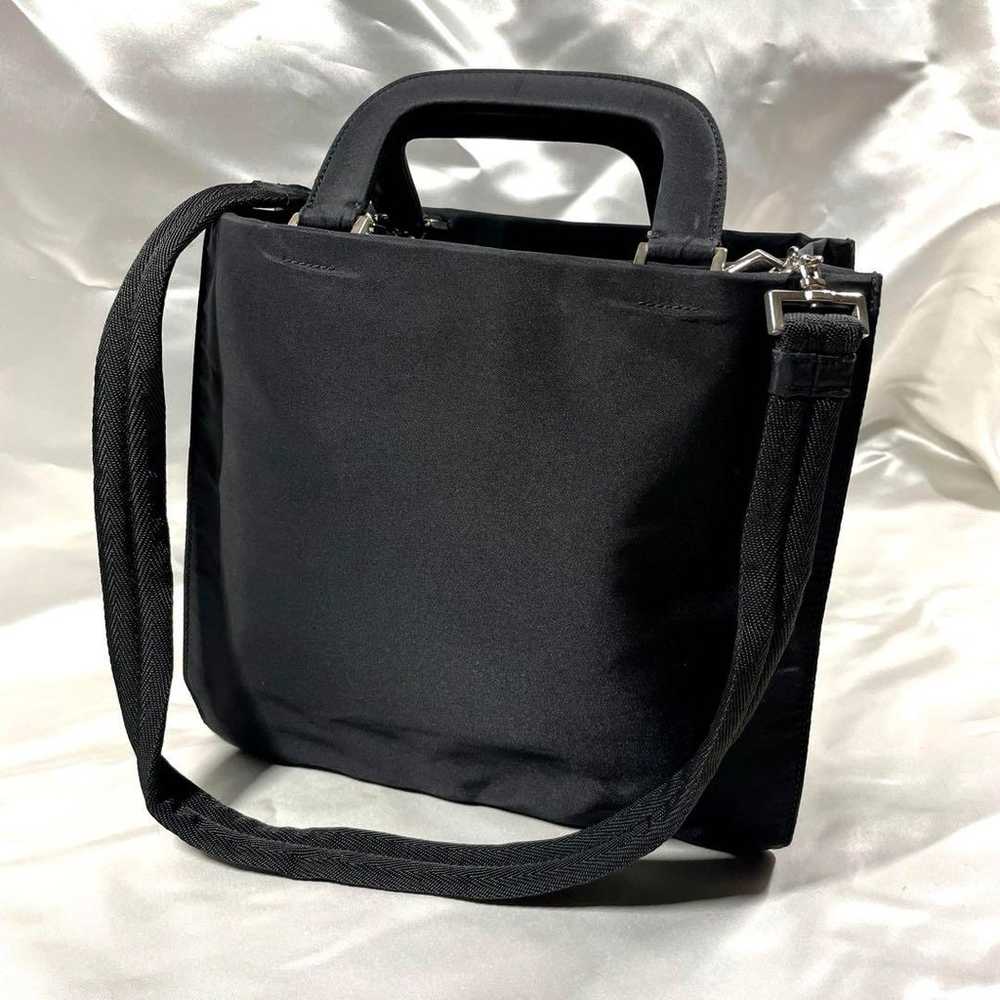 PRADA 2WAY Handbag Shoulder Bag Nylon Black - image 5