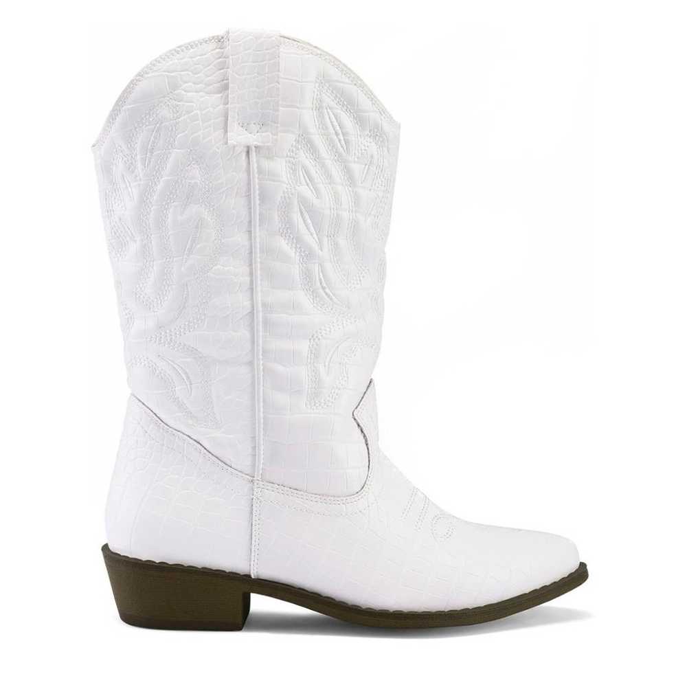 NWOT White mysoft Western Cowboy Boots Embroidere… - image 3