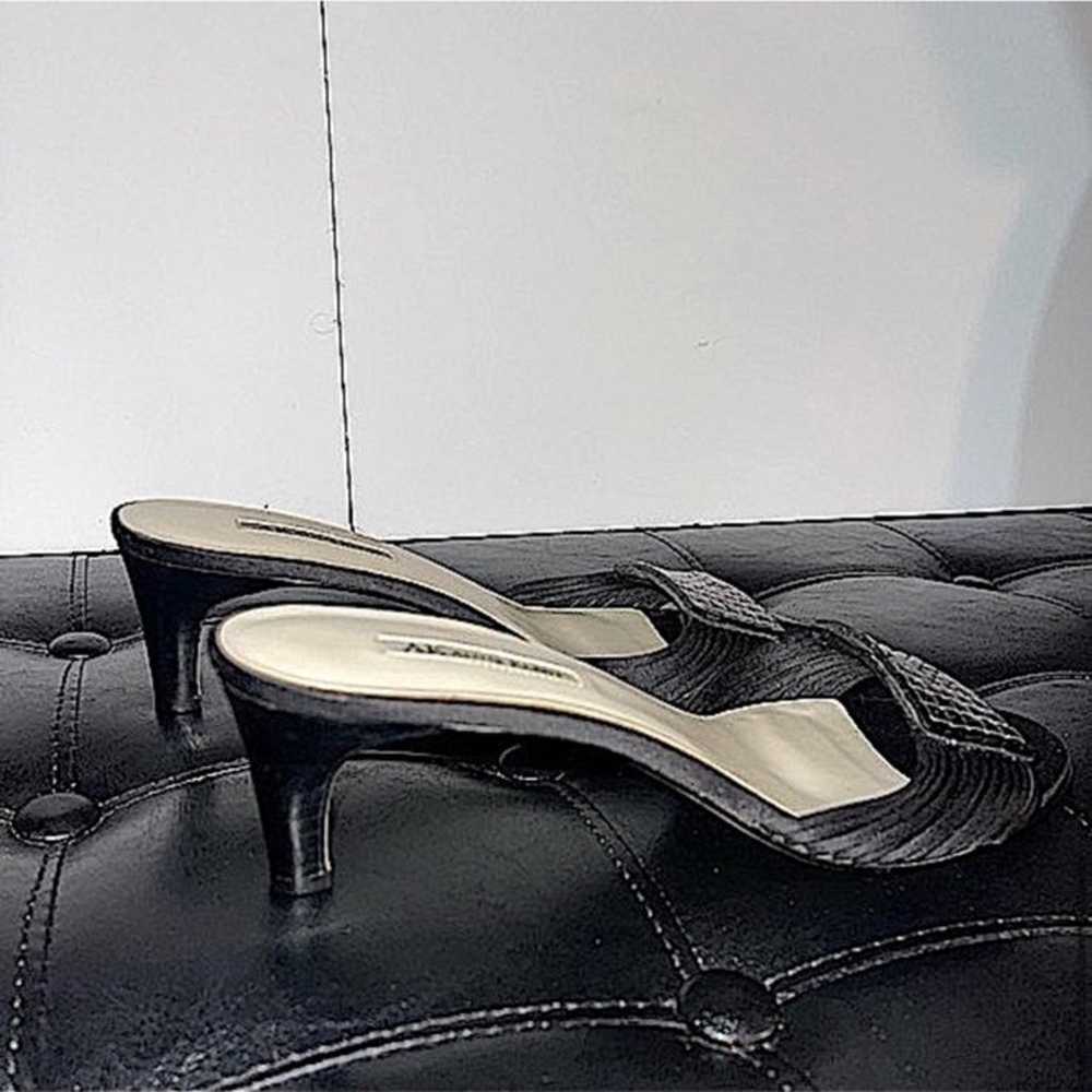 Anne Klein Women size 8.5 black satin kitten heel… - image 7